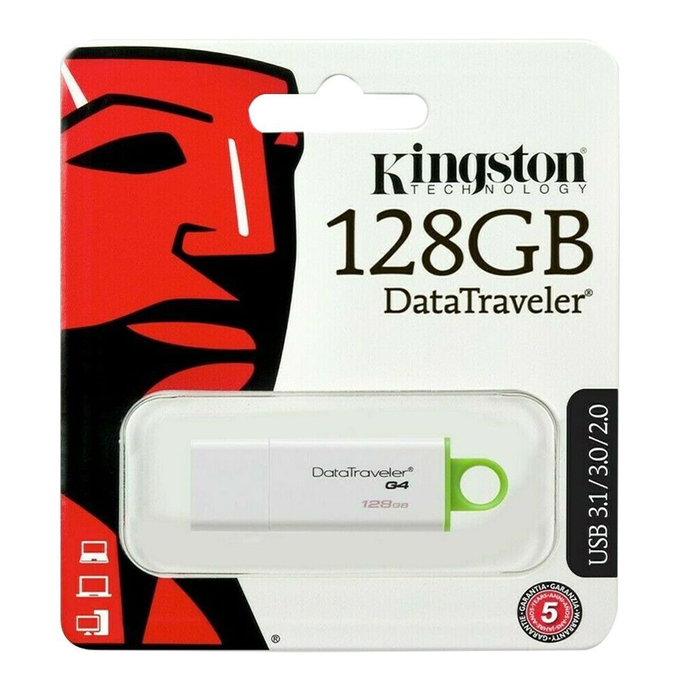 Kingston 128GB USB 3.1/3.0/2.0 Data Traveler G4 USB Drive, DTIG4/128GB