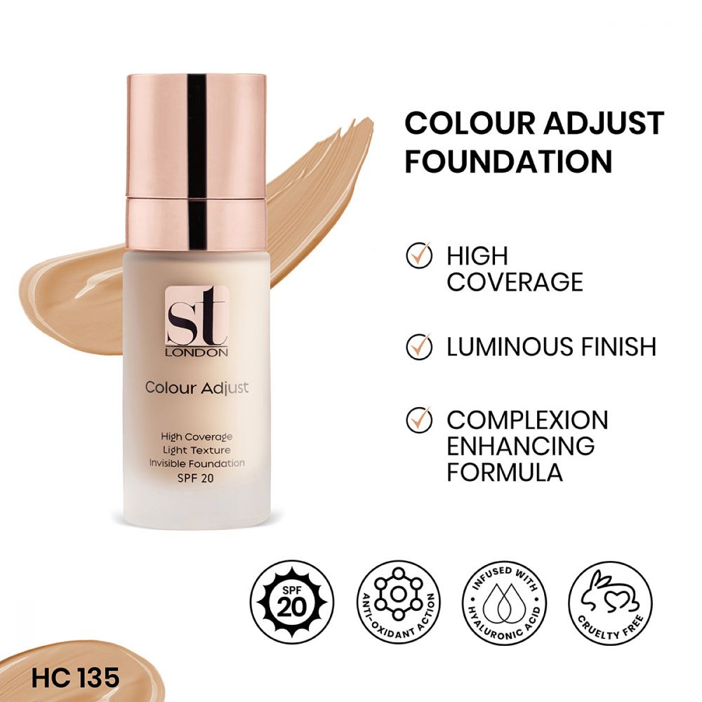 ST London High Coverage Colour Adjust Foundation, HC 135, SPF 15, Light Texture