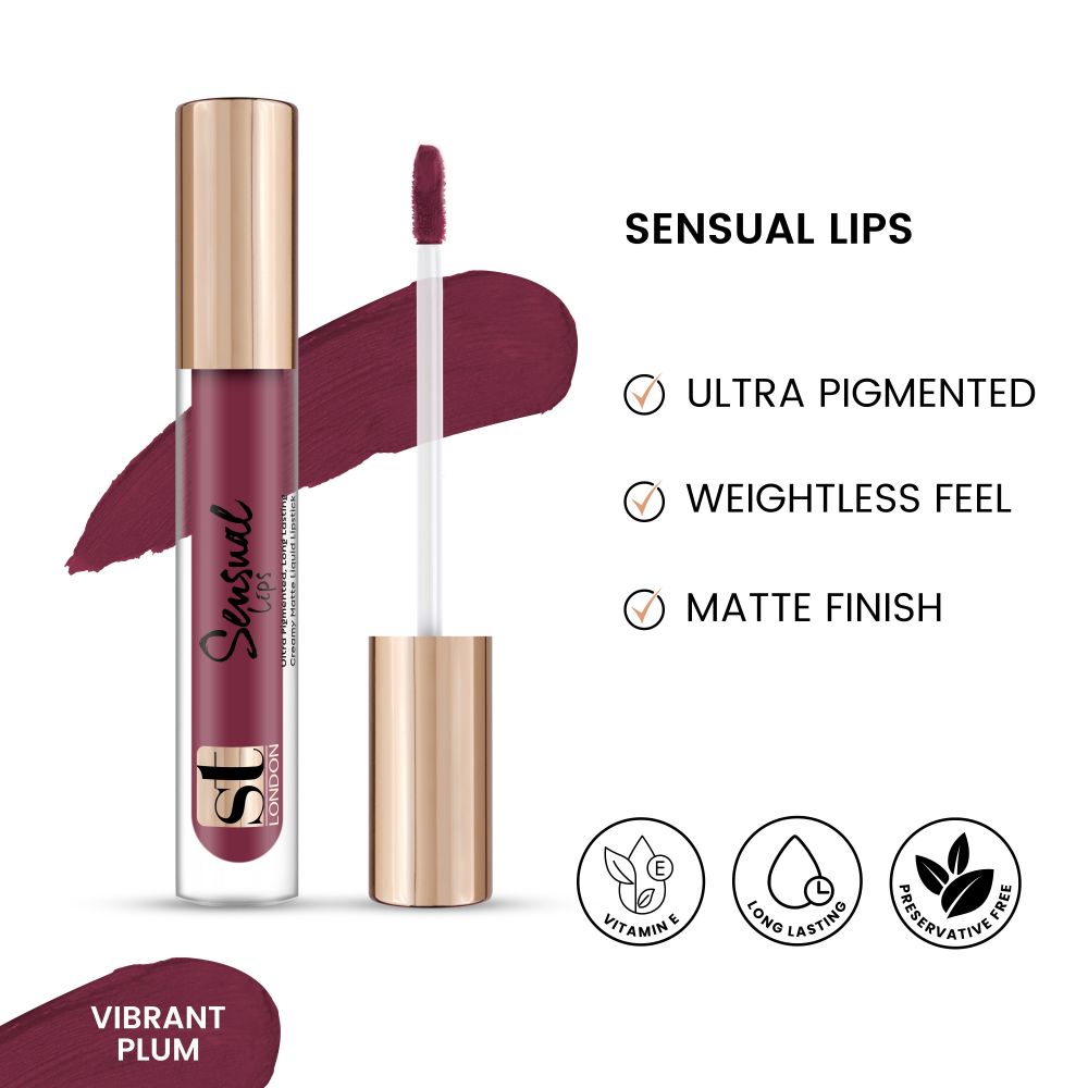 ST London Sensual Lips Lip Gloss, Vibrant Plum