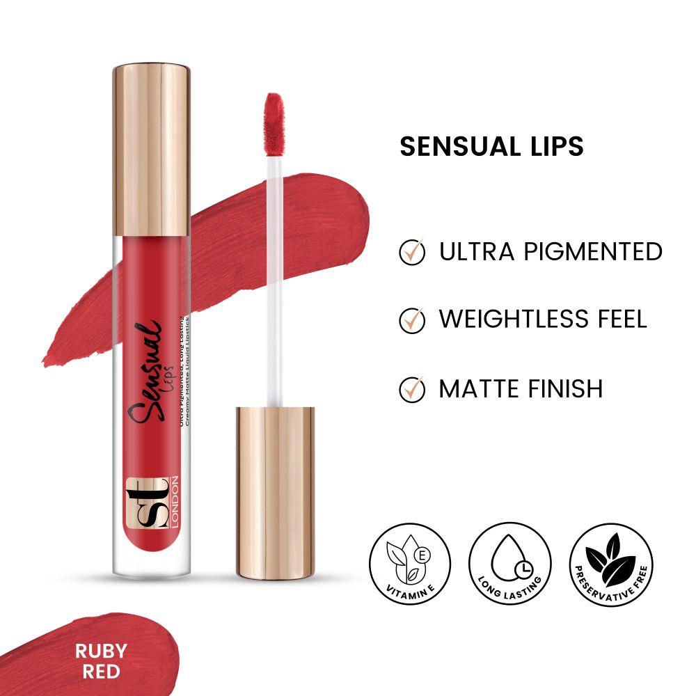 ST London Sensual Lips Lip Gloss, Ruby Red