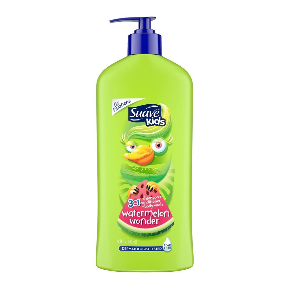 Suave Kids 3-in-1 Watermelon Wonder Shampoo + Conditioner + Body Wash, 532ml