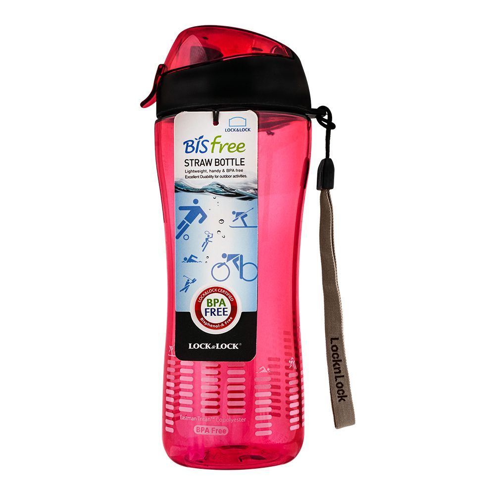 Lock & Lock Bisfree Sports Bottle LLABF628P, With Straw Pink, 550ml