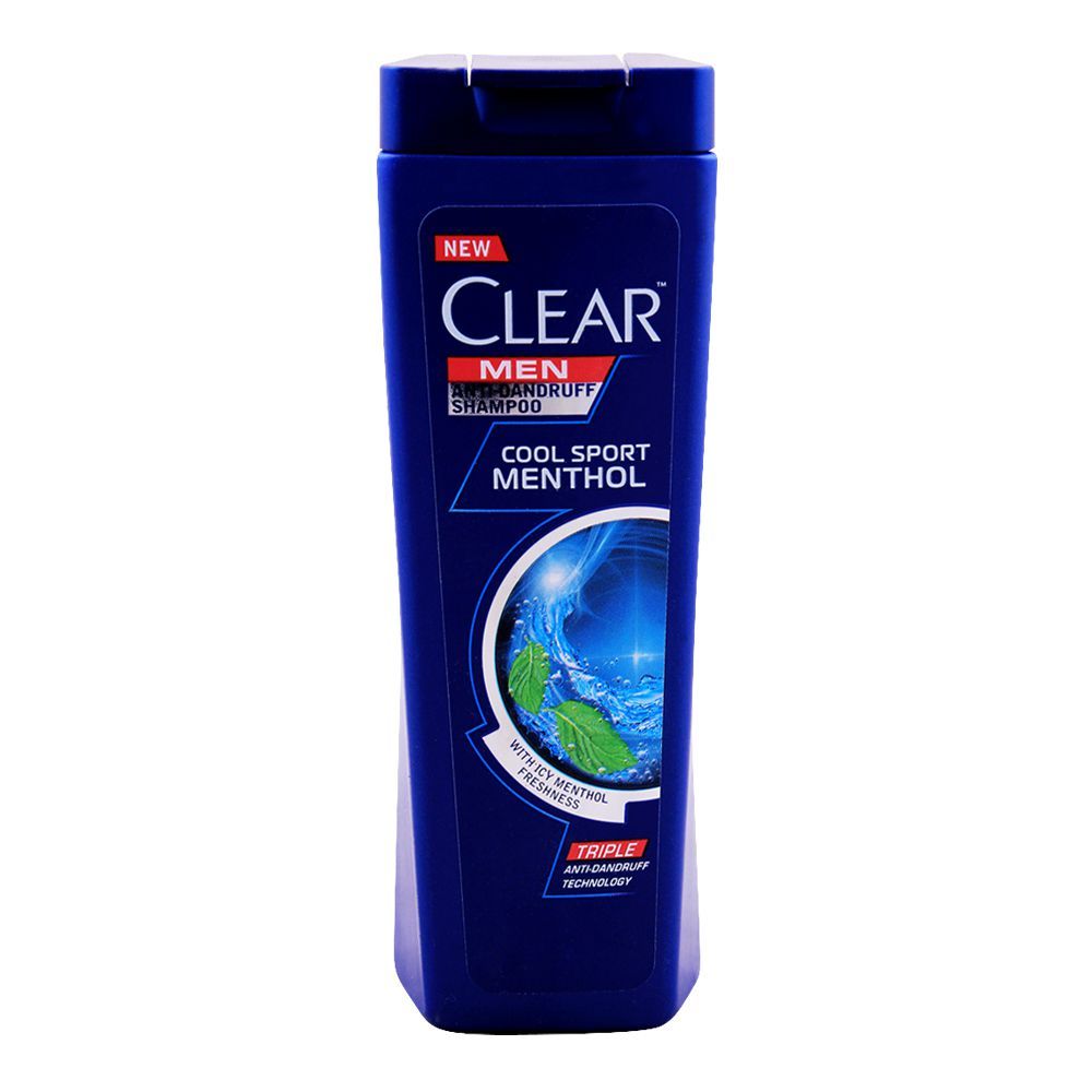 Clear Men Triple Anti-Dandruff Cool Sport Menthol Shampoo, 185ml