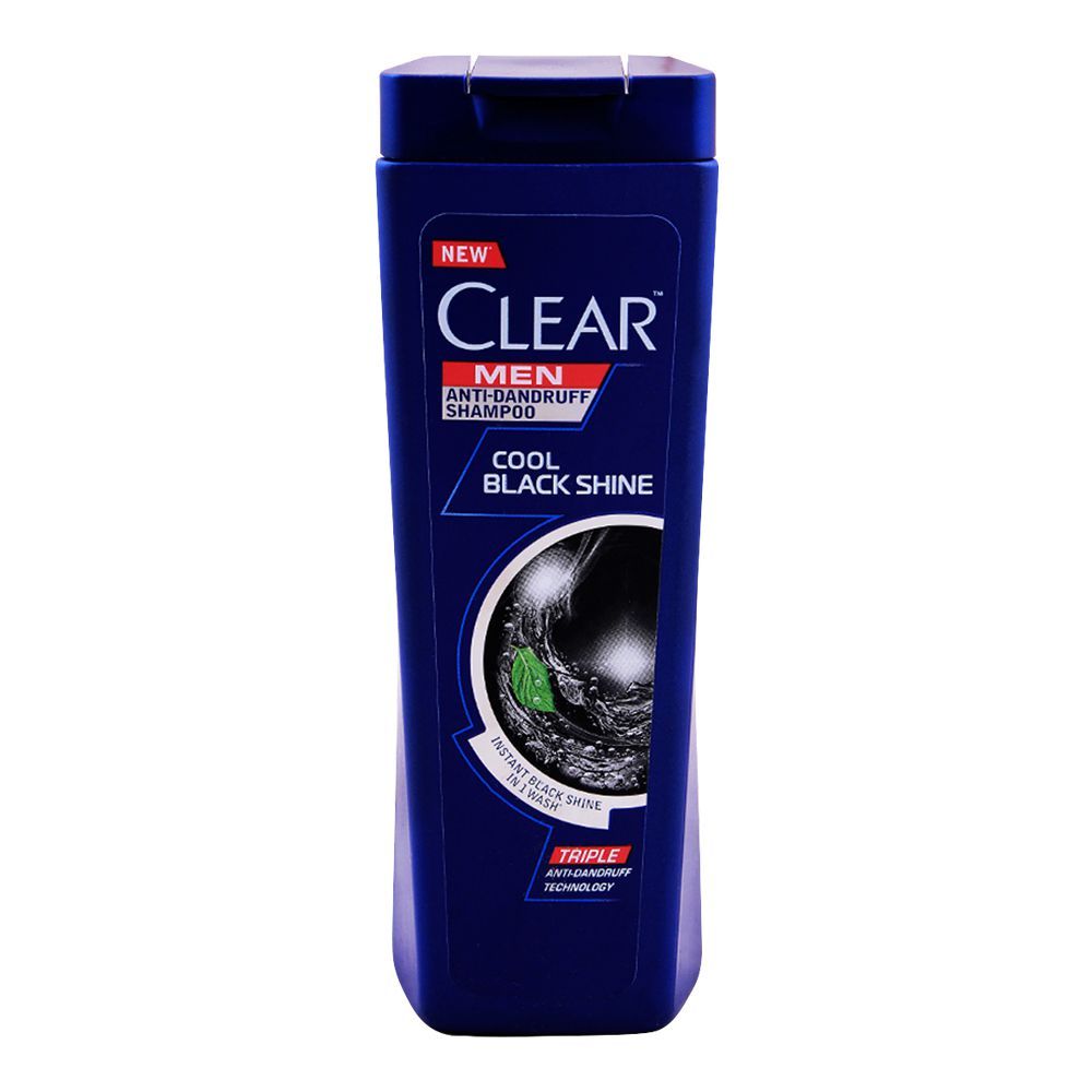 Shampoo Clear Men Triple Anti-Dandruff Cool Black Shine Shampoo, 185ml