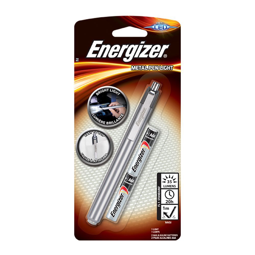 Energizer LED Metal Pen Light, AAA-2, PLM22