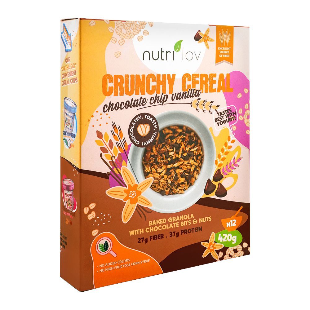 Nutri Lov Crunchy Cereal Chocolate Chip Vanilla, 420g