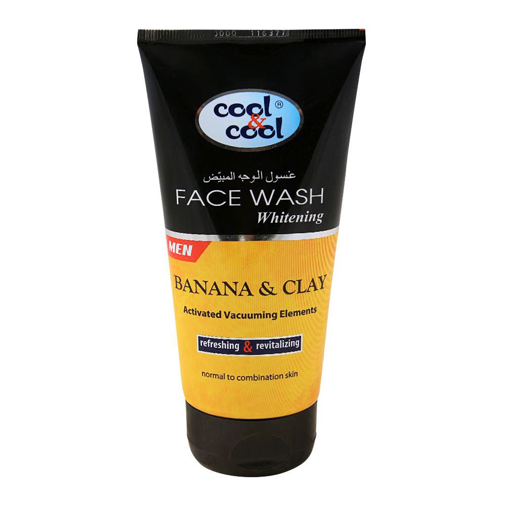 Cool & Cool Men Banana & Clay Whitening Face Wash, Normal to Oily Skin, 150ml