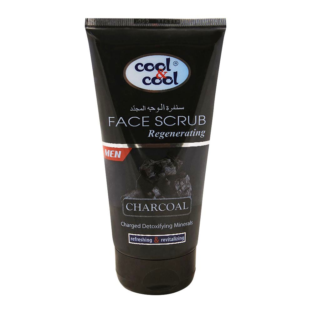 Cool & Cool Men Charcoal Regenerating Face Scrub, 150ml