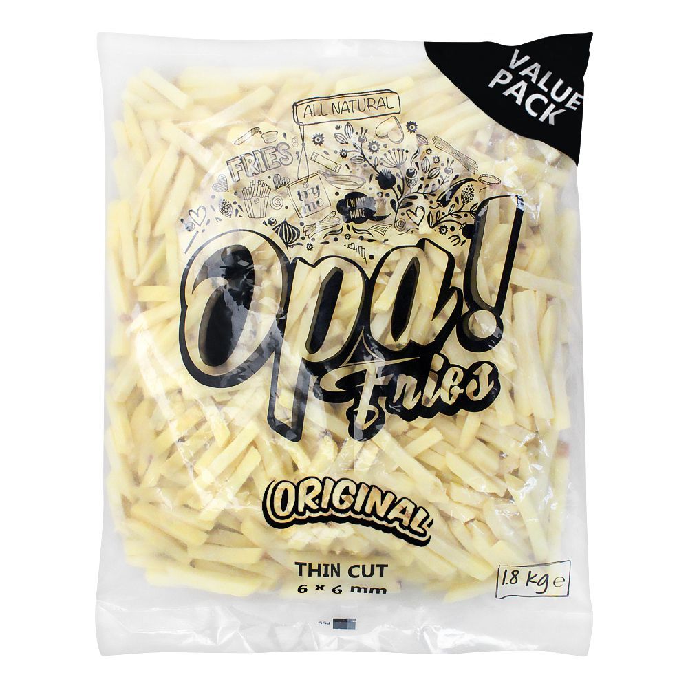 Opa! Fries Original Thin Cut, 6x6mm, 1.8 KG, Value Pack