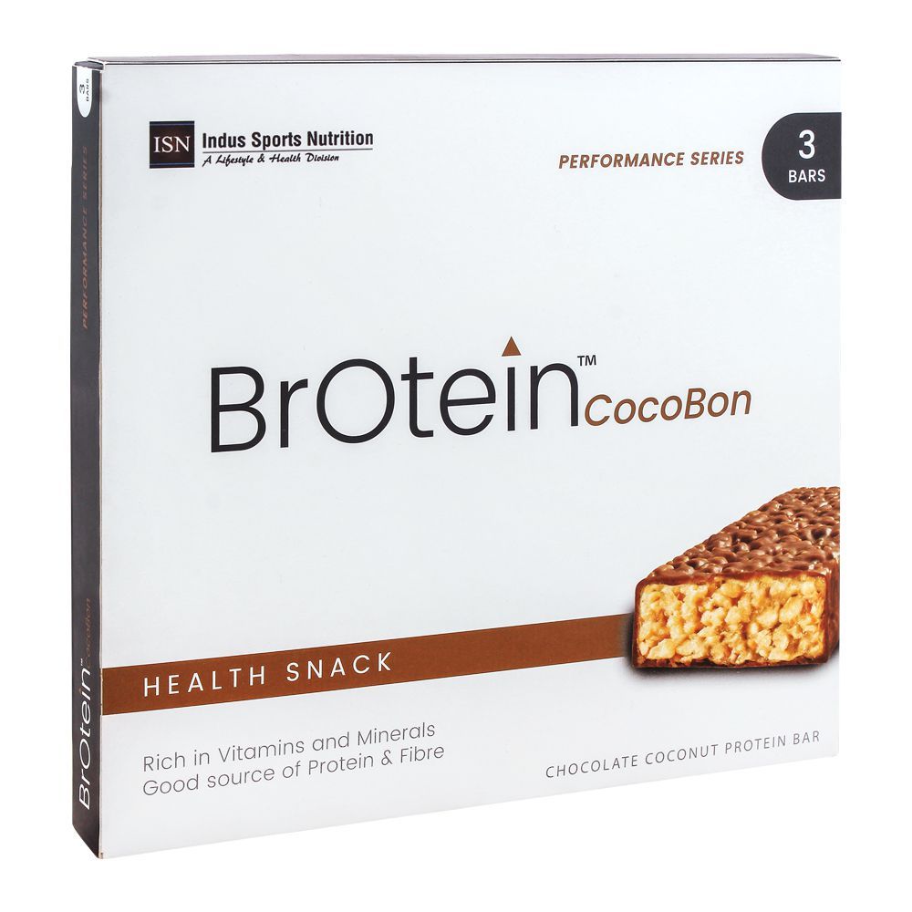 Brotein Cocobon Health Snack Chocolate Coconut Protein Bar, 3-Pack
