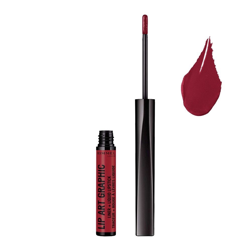 Rimmel Lip Art Graphic Liner + Liquid Lipstick, 810 Be Of Free