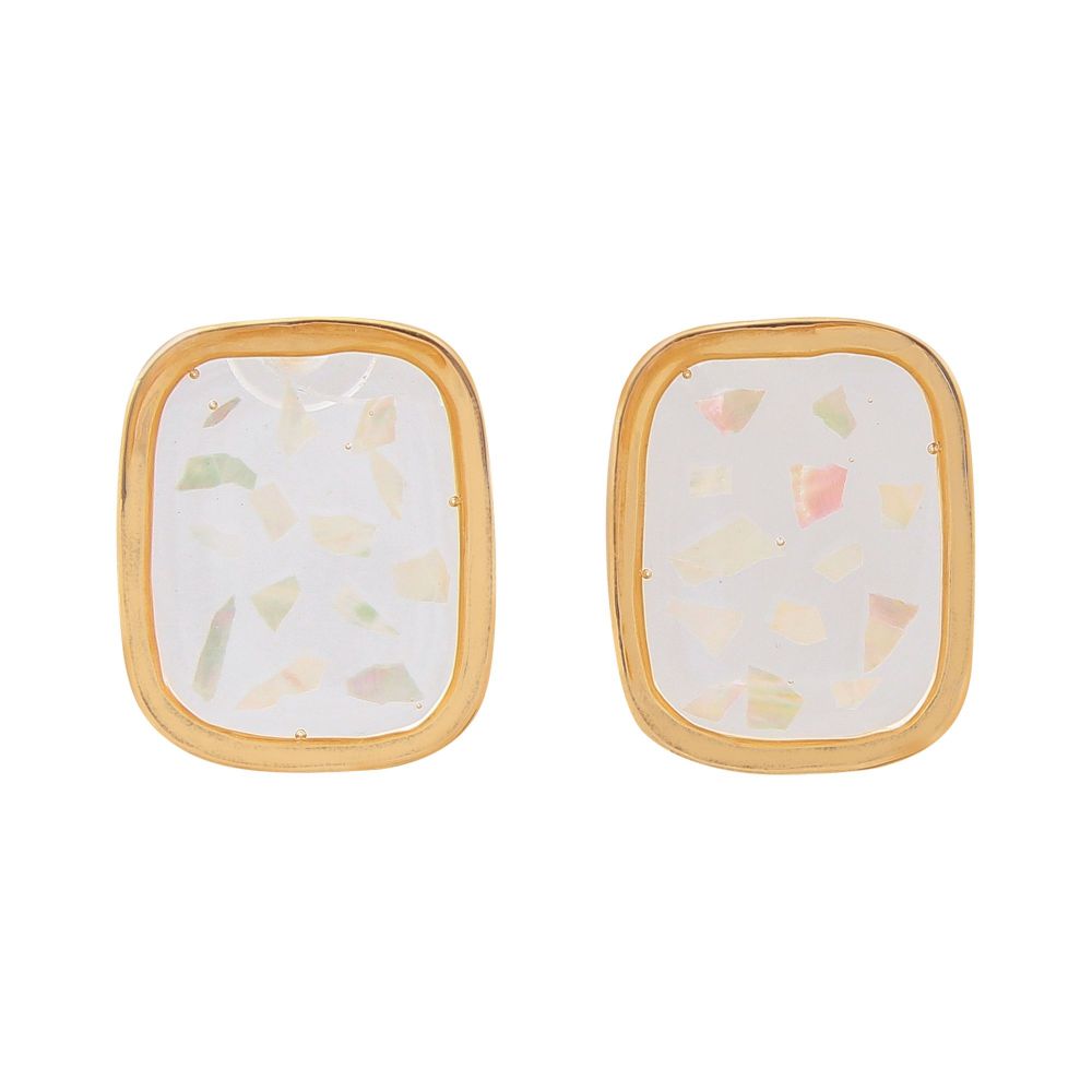 Girls Earrings, White, NS-076