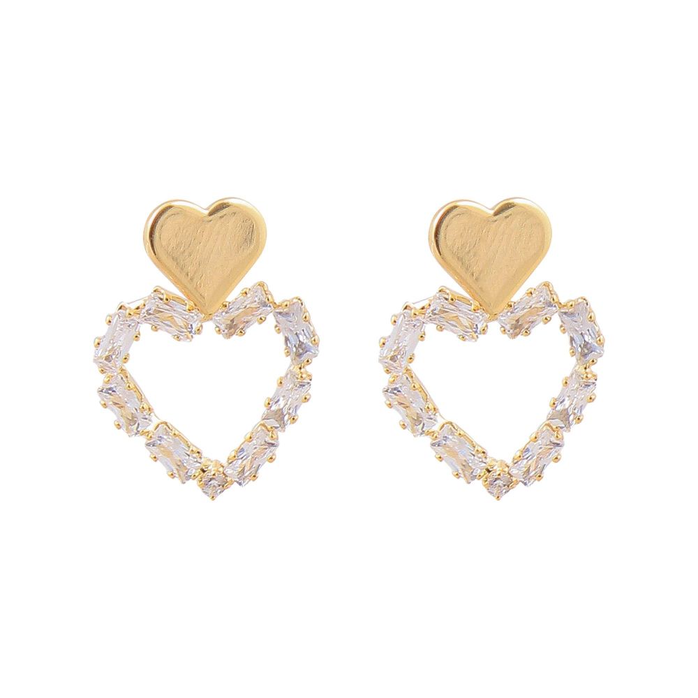 Girls Earrings, Heart, NS-078
