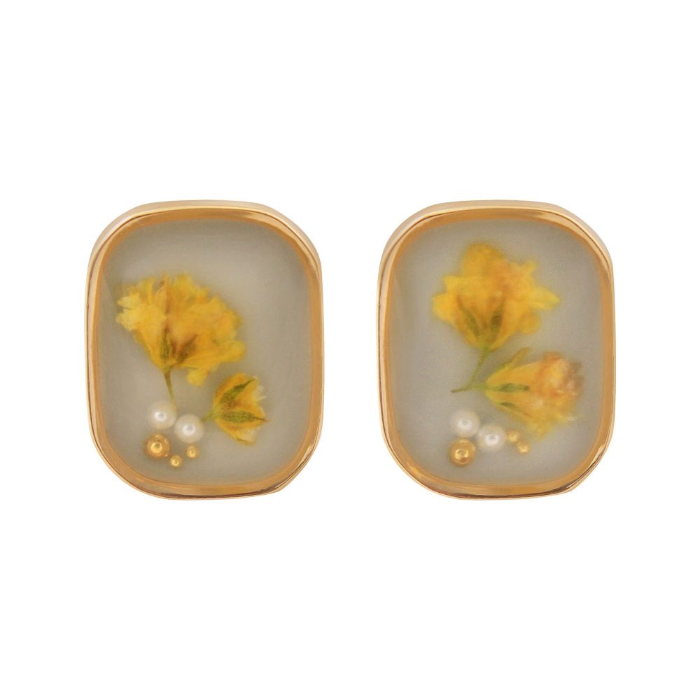 Flower Girls Earrings, Grey, NS-085
