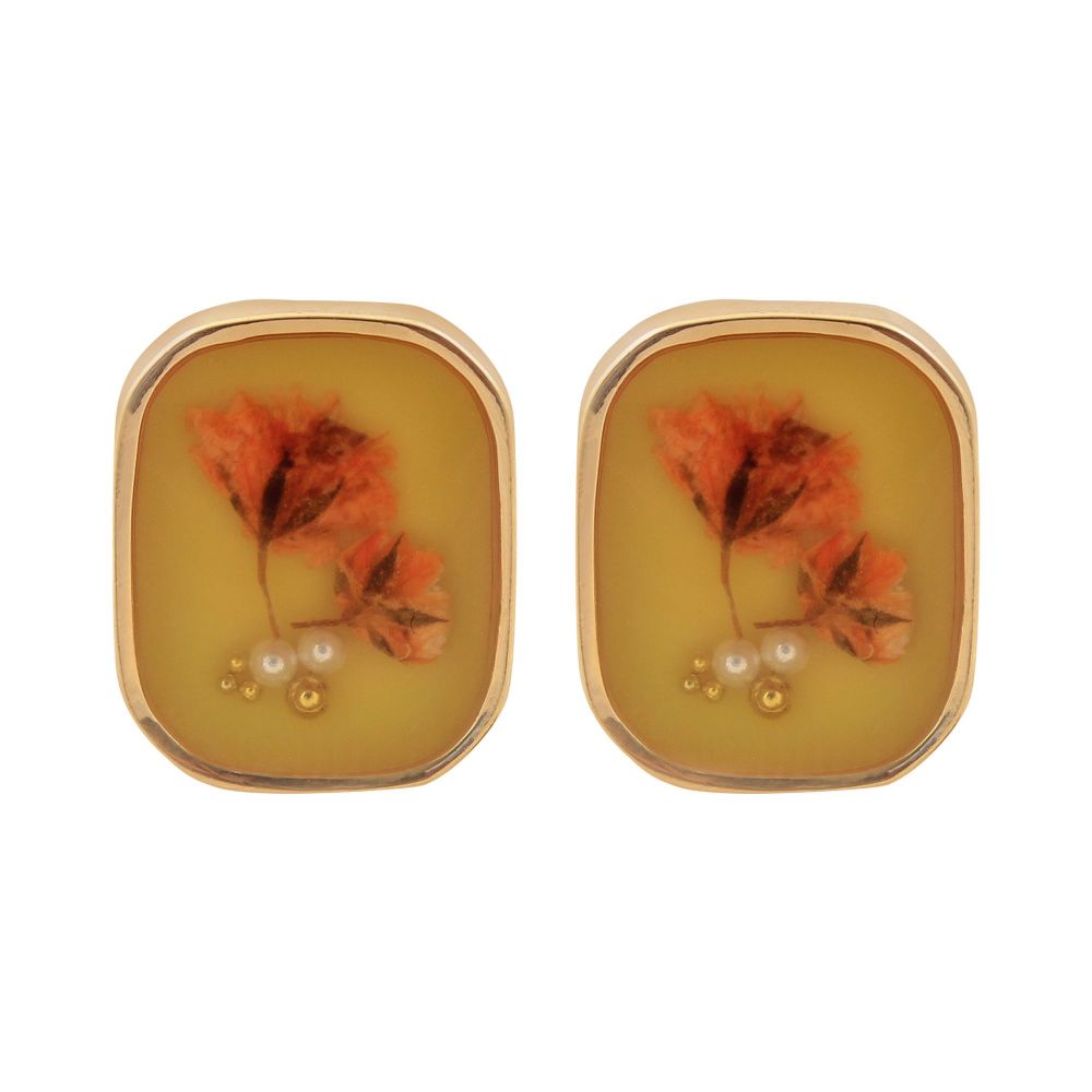 Flower Girls Earrings, Yellow, NS-085