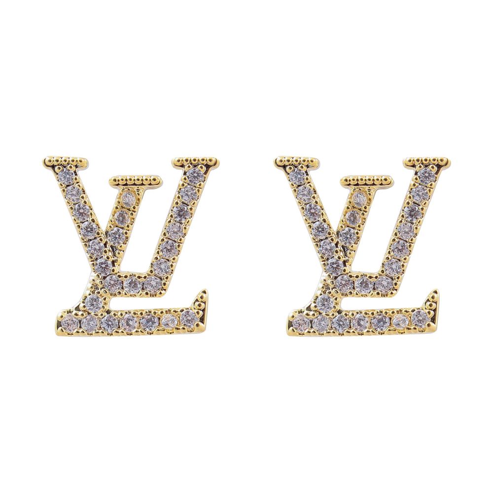 LV Style Girls Earrings, Golden, NS-0101