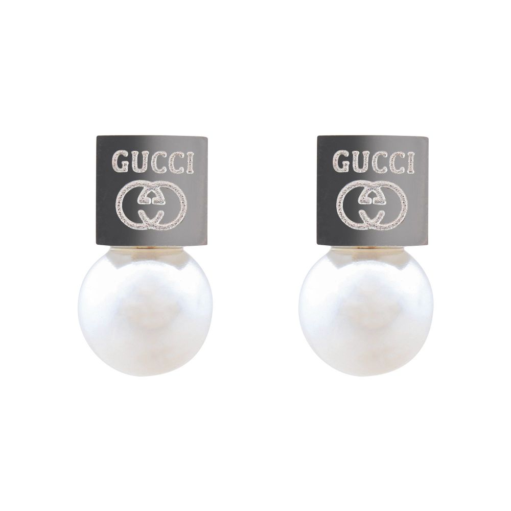 Gucci Style Girls Earrings, Silver, NS-0117