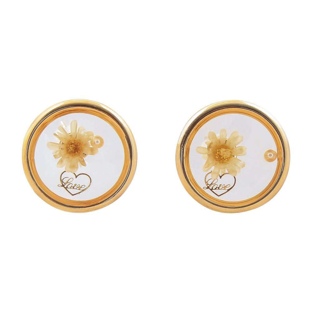 Girls Earrings, White, NS-0124