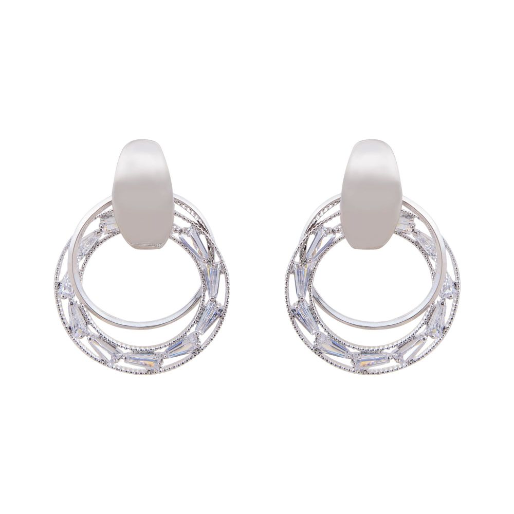 Girls Earrings, Silver, NS-0125