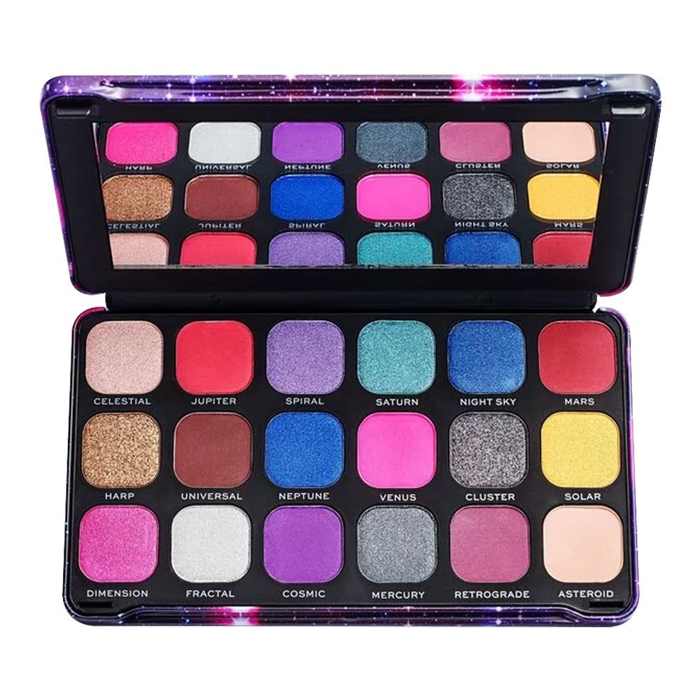 Makeup Revolution Forever Flawless Eyeshadow Palette, Constellation, 18 Shades
