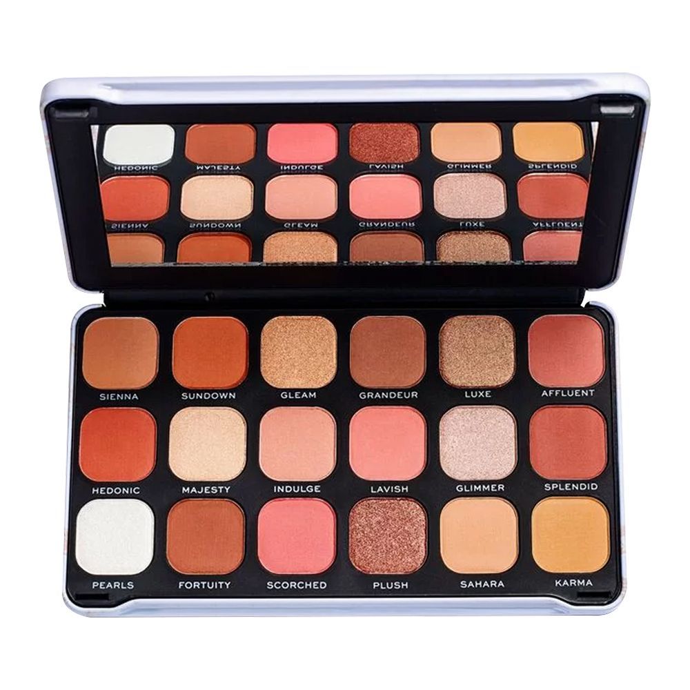 Makeup Revolution Forever Flawless Eyeshadow Palette, Decadent, 18 Shades