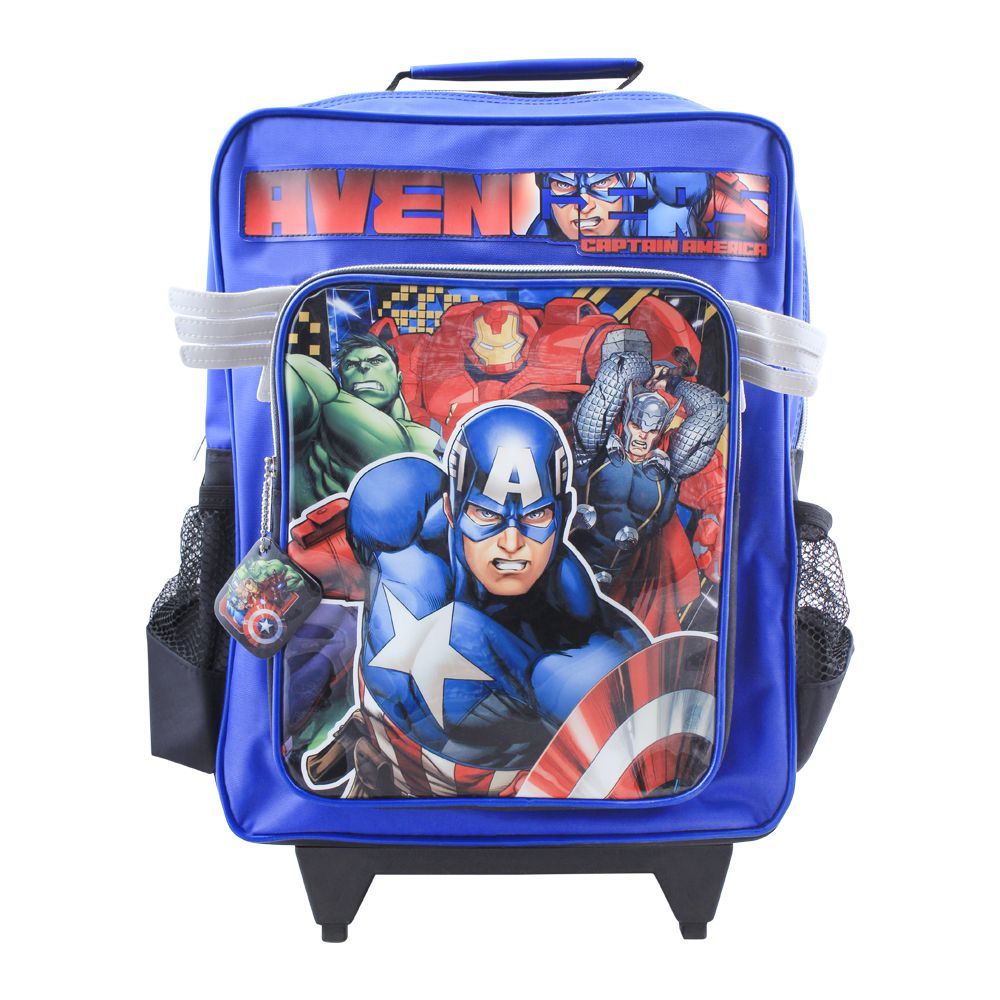 Avengers Captain America Boys Trolly Backpack, Blue/Black, MVNE-6022