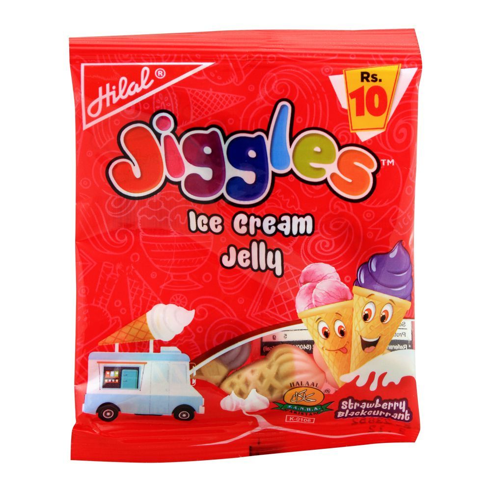 Hilal Jiggles Ice Cream Jelly, Strawberry Blackcurrant, 17.5g