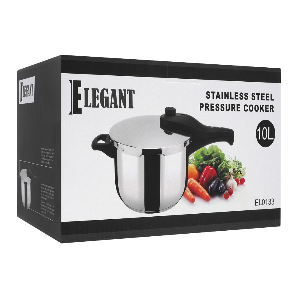 Elegant Pressure Cooker, 8 Liters, Stainless Steel, EL-0134