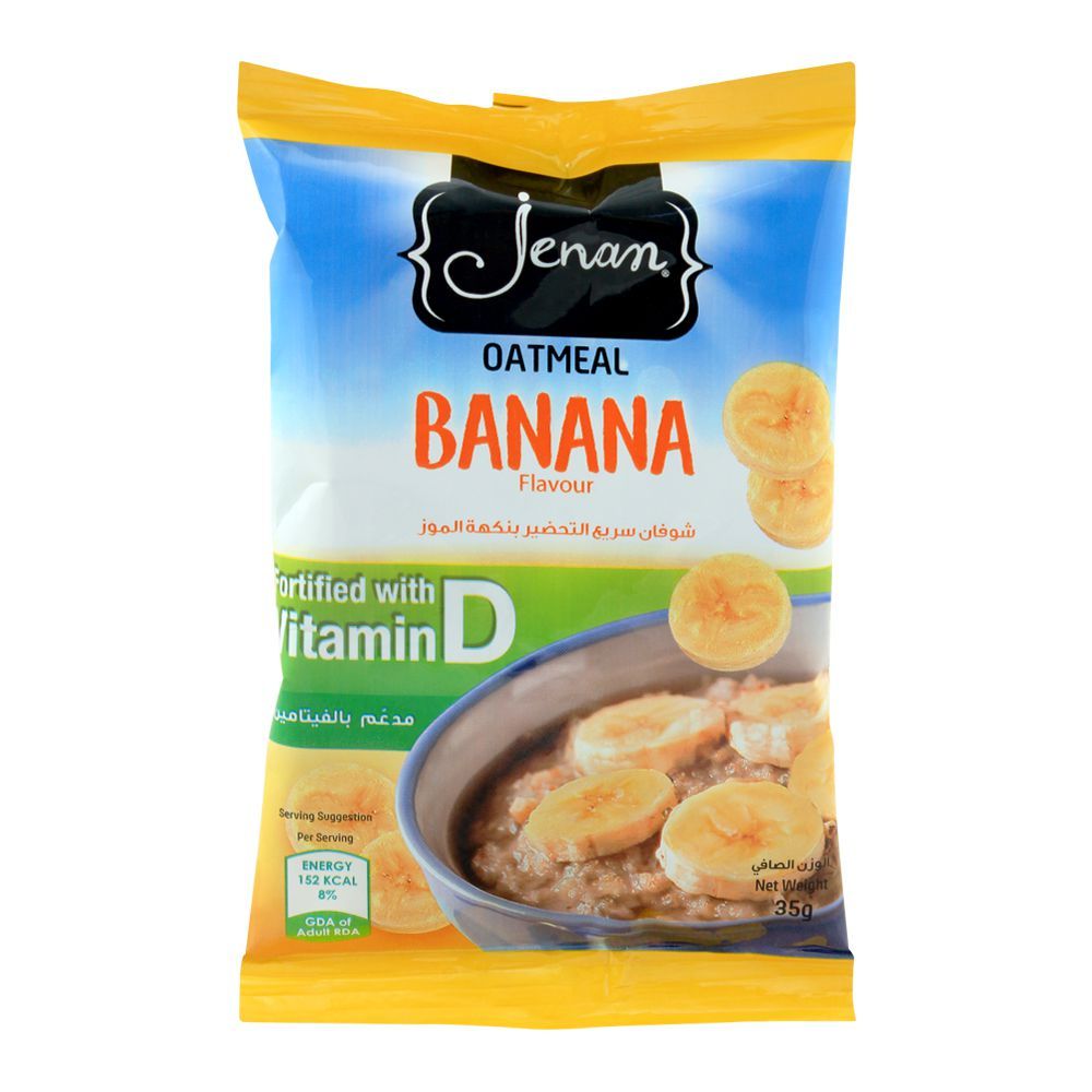 Jenan Oatmeal, Banana Flavour, Pouch, 35g