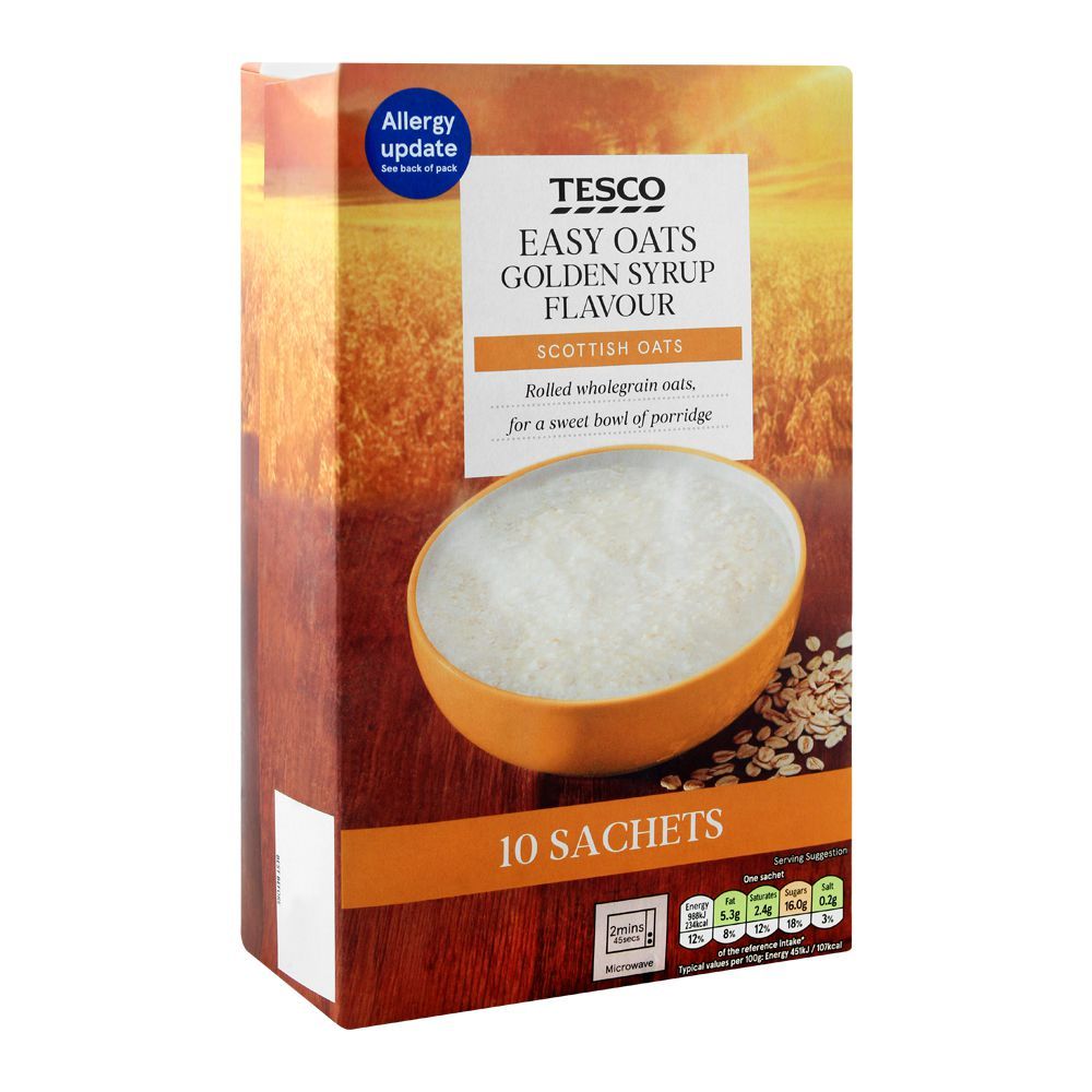 Tesco Easy Oats Golden Syrup Whole Grain