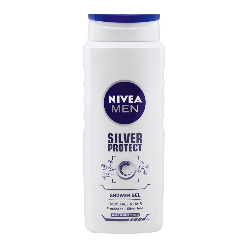 Nivea Men Silver Protect Body, Face & Hair Shower Gel, 500ml