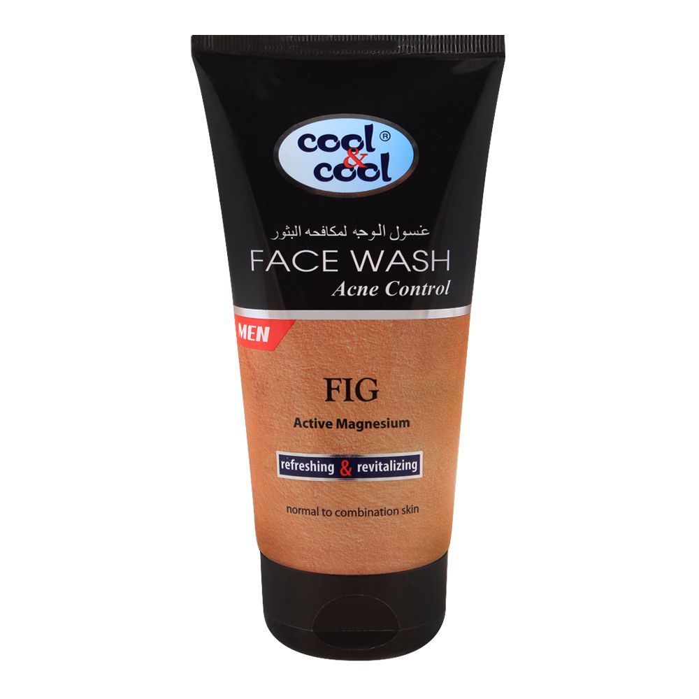 Cool & Cool Men Acne Control Face Wash, Fig Active Magnesium, Normal to Combination Skin, 150ml