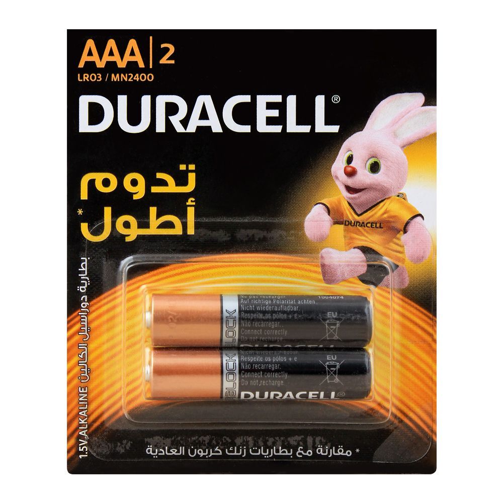 Duracell AAA Alkaline 1.5V Batteries, 2-Pack