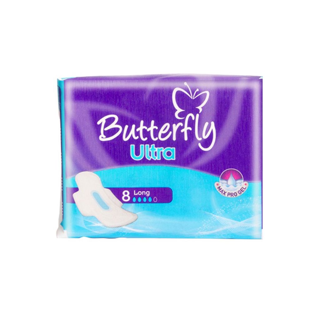 Butterfly Max Pro Gel Ultra Pads, Long, 8-Pack