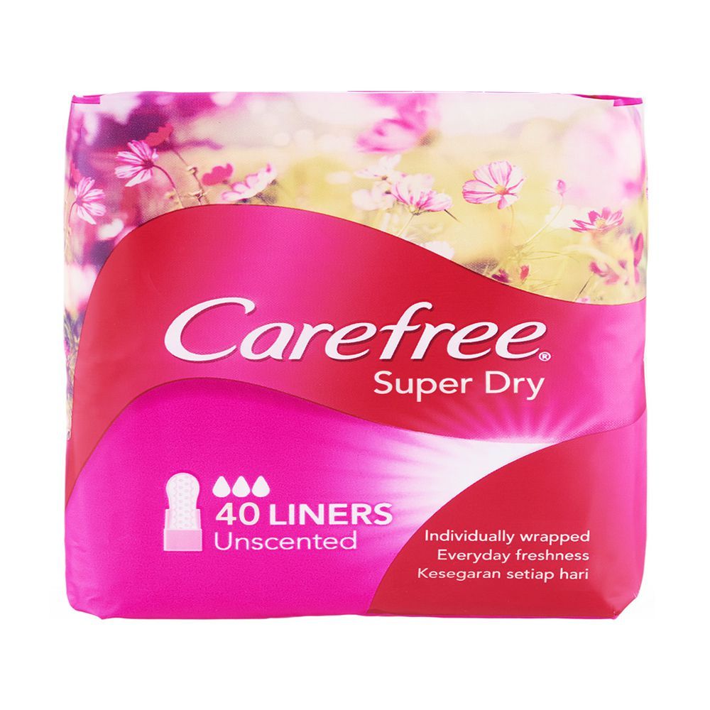 Carefree Super Dry Liners, Unscented, 40-Pack