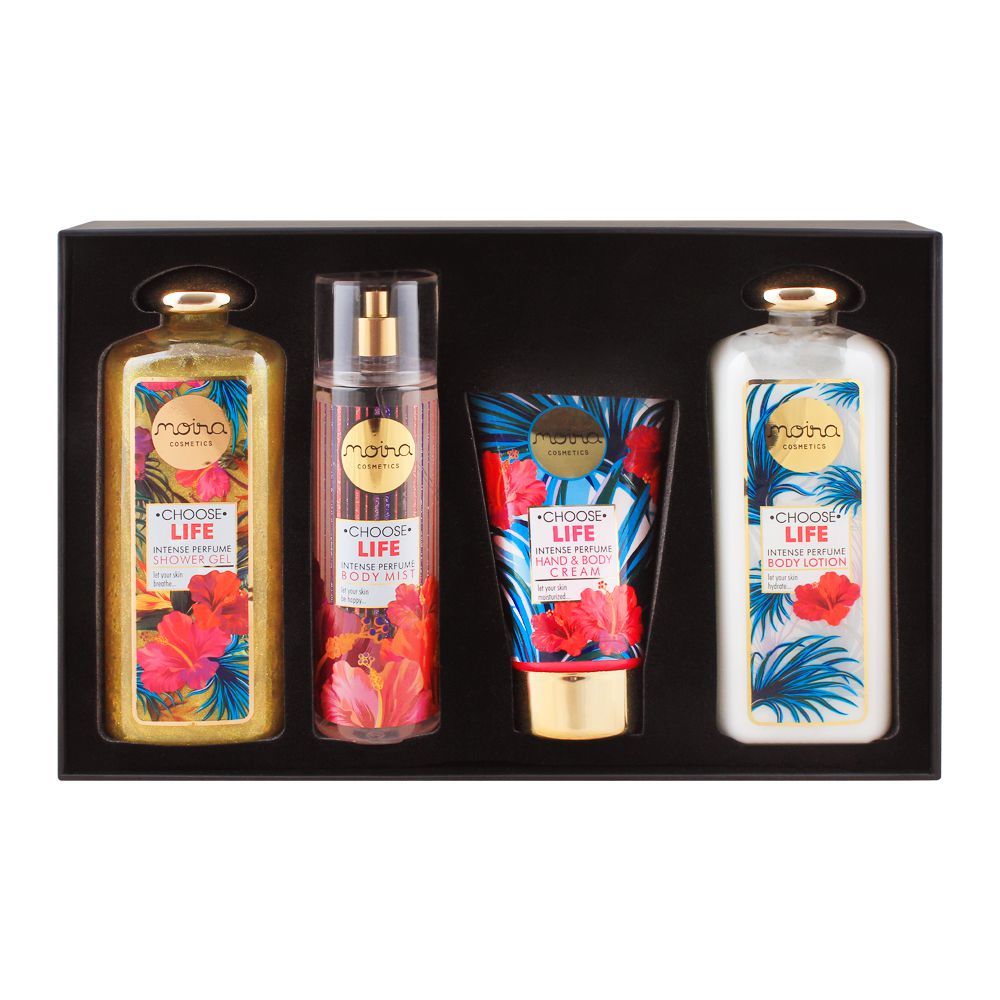Moira Cosmetics Choose Life Gift Set, Body Mist + Shower Gel + Hand & Body Cream + Body Lotion