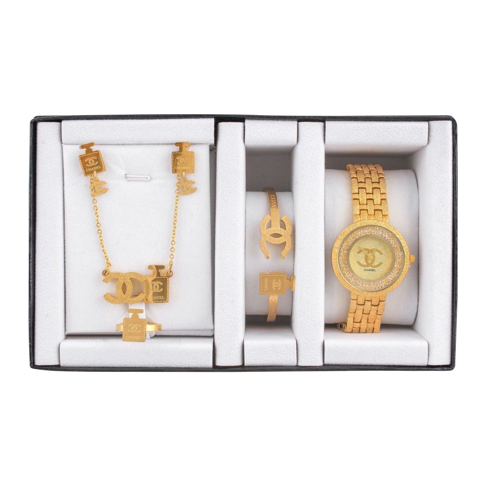 Channel Style Girls Watch & Jewellery Gift Set, NS-0152