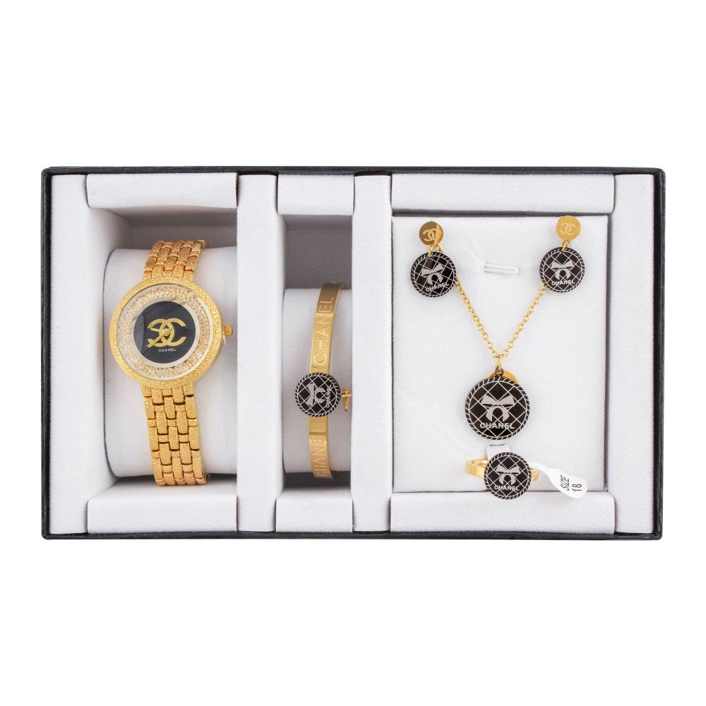 Channel Style Girls Watch & Jewellery Gift Set, NS-0153