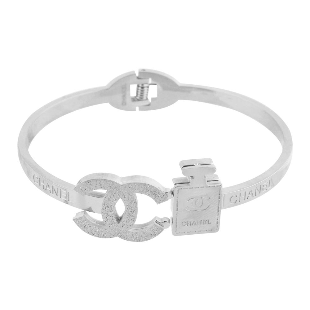 Channel Style Girls Bracelet, Silver, NS-0173