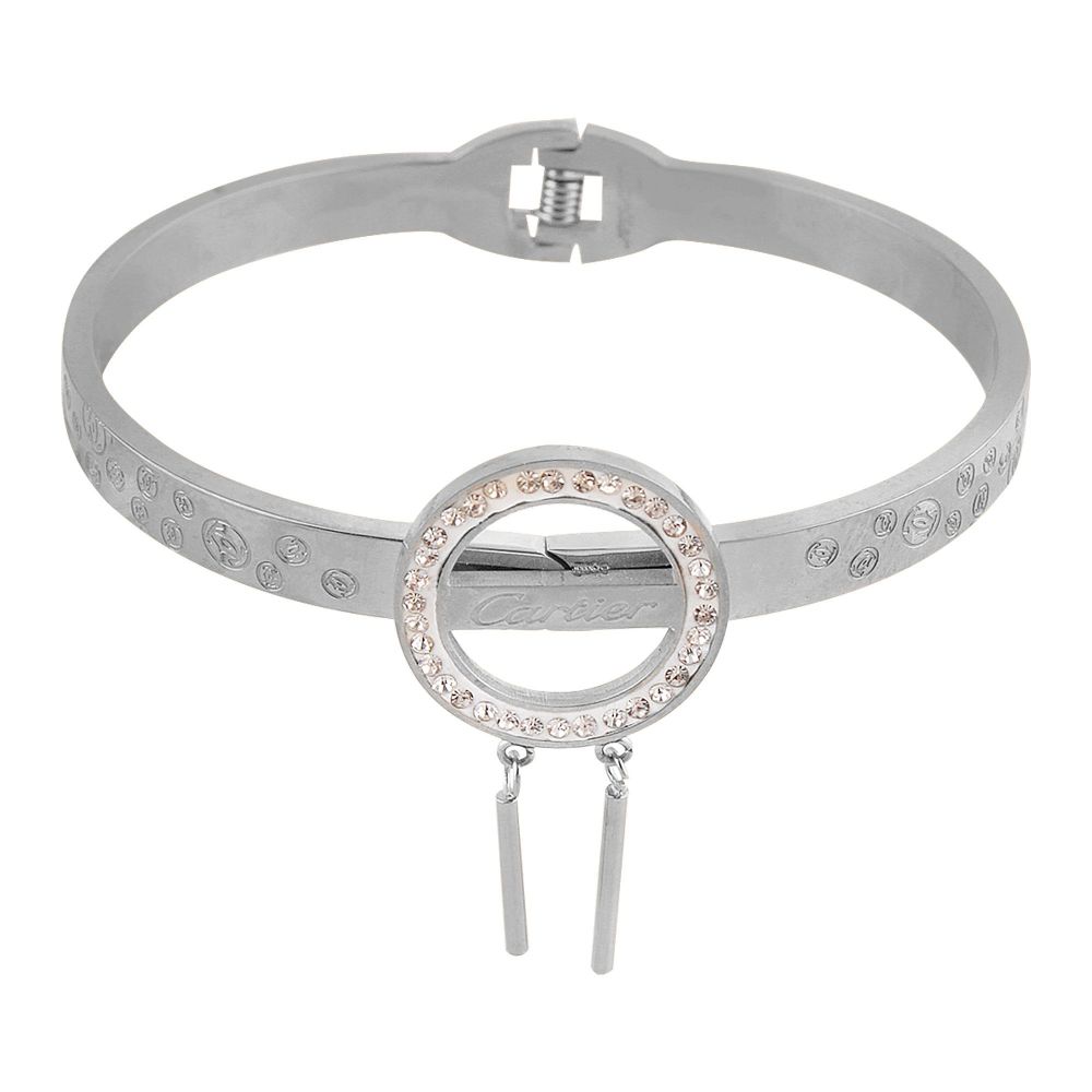 Cartier Style Girls Bracelet, Silver, NS-0180