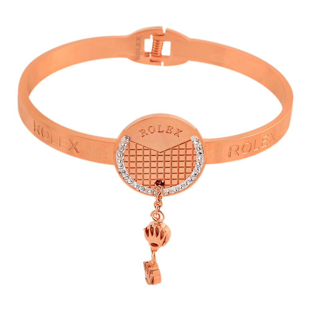 Rolex Style Girls Bracelet, Rose Gold, NS-0181