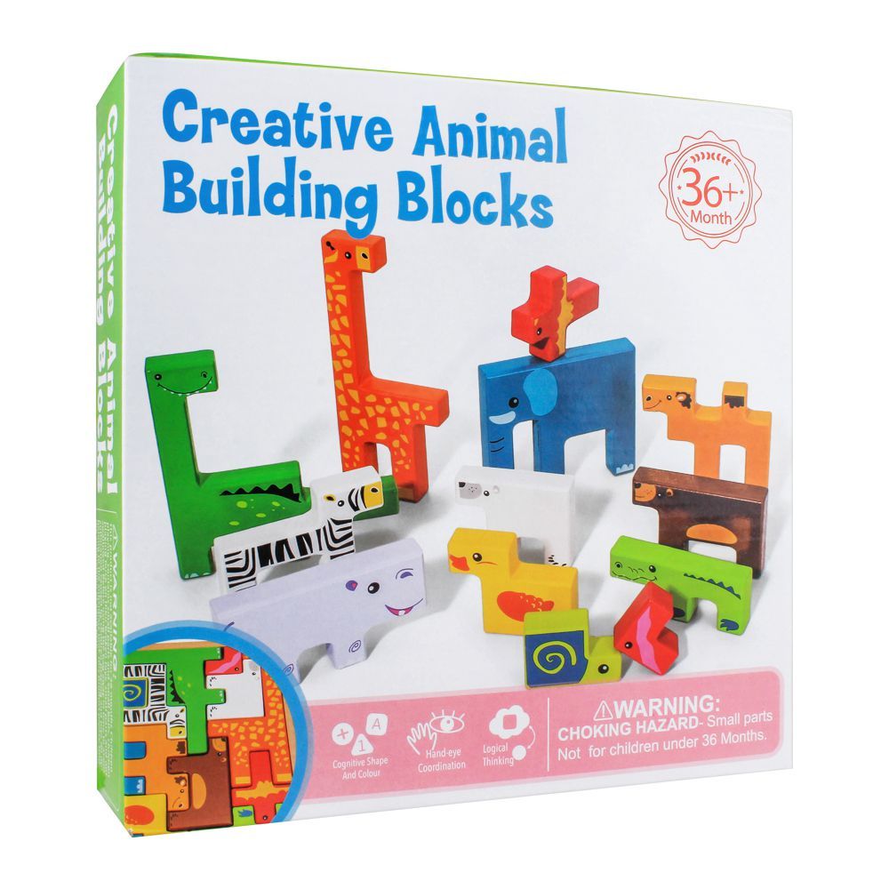Live Long Wooden Creative Animal Building Blocks, 2305-9-D