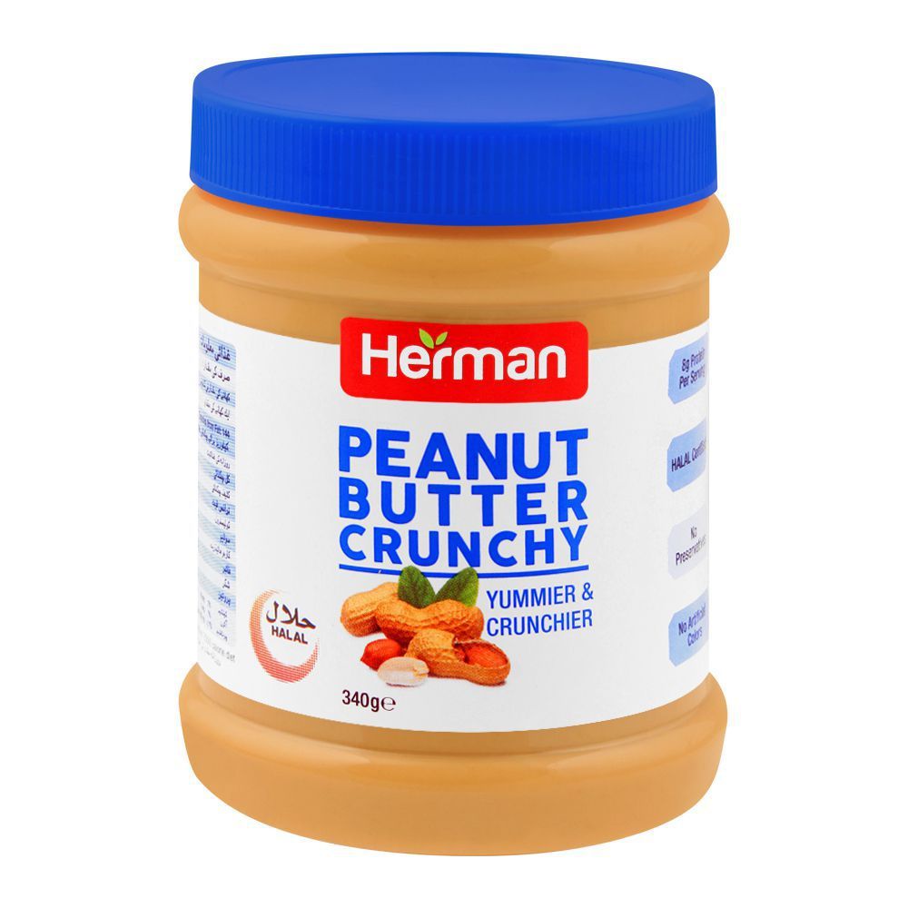 Herman Peanut Butter, Crunchy, 340g
