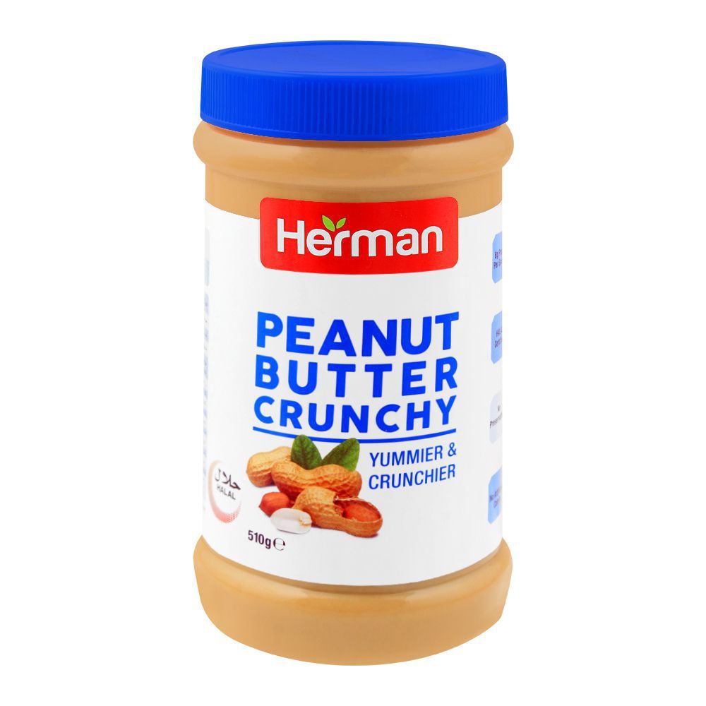 Herman Peanut Butter, Crunchy, 510g