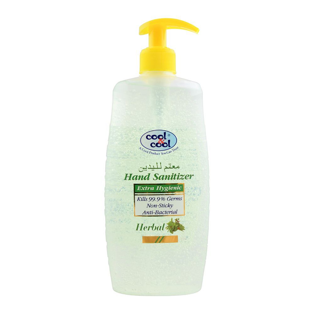 Cool & Cool Anti-Bacterial Hand Sanitizer, Herbal, Non-Sticky, 500ml
