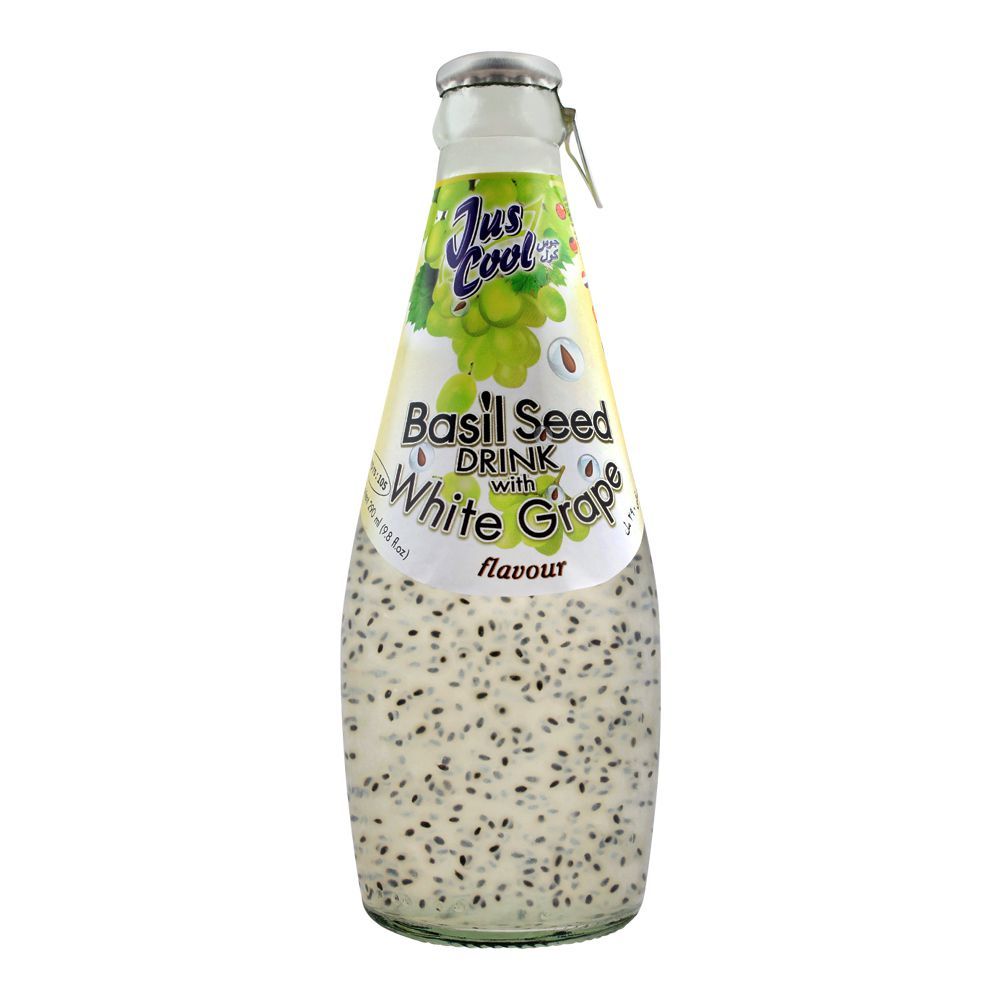 Jus Cool Basil Seed Drink With White Grape Flavor, 290ml