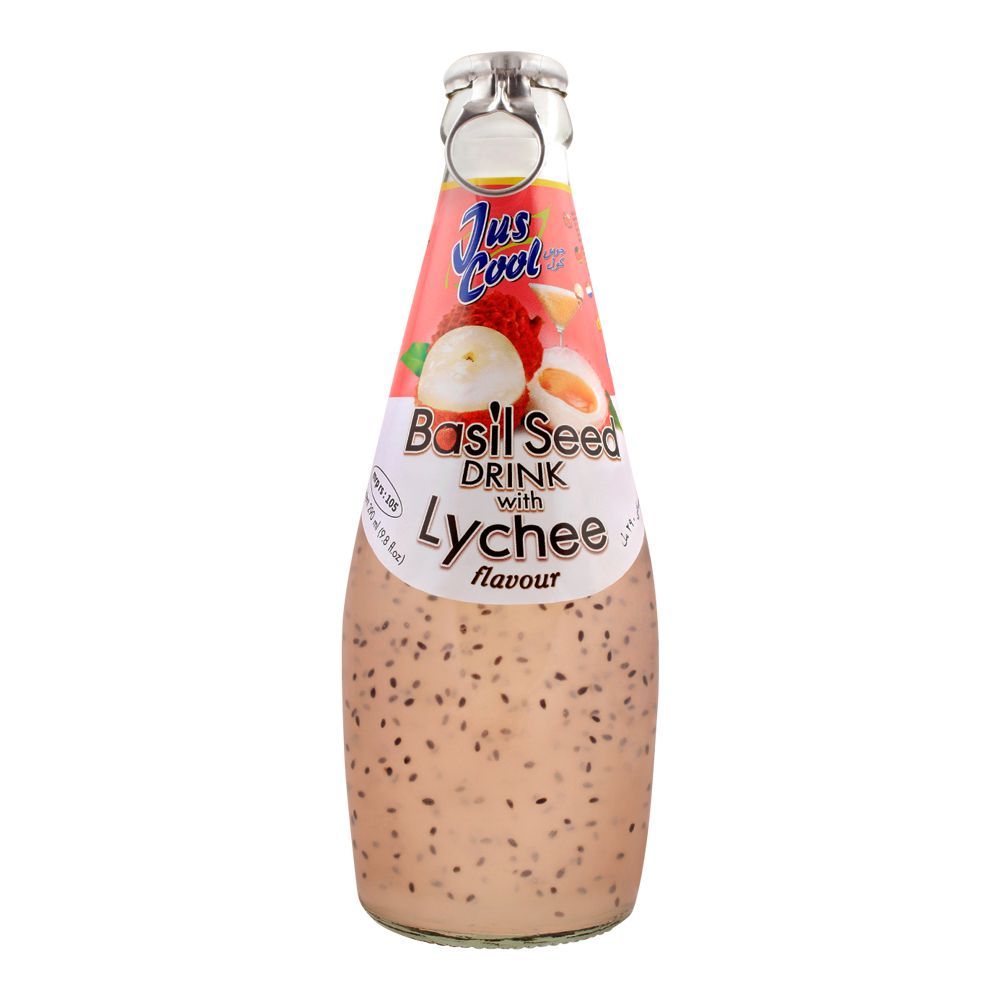Jus Cool Basil Seed Drink With Lychee Flavor, 290ml
