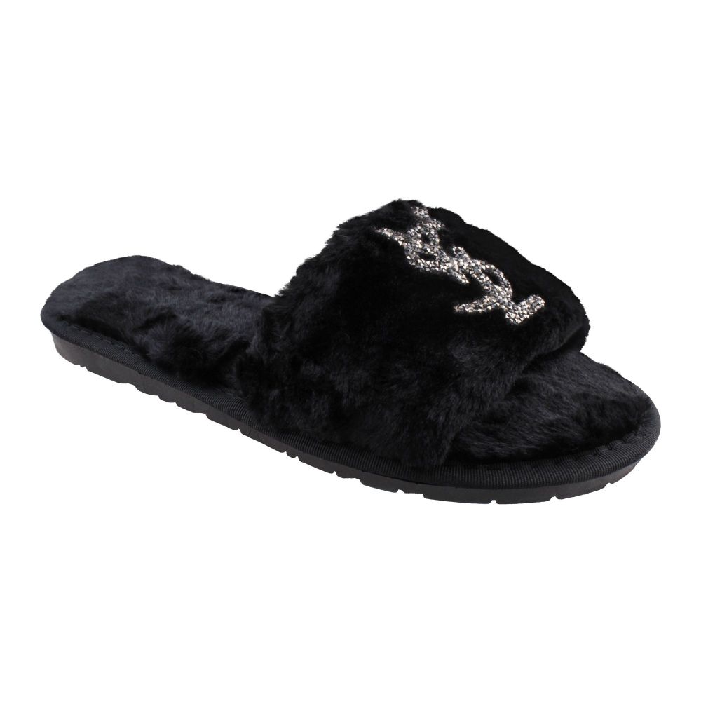 YSL Style Women's Bedroom Slippers, Black, 1218