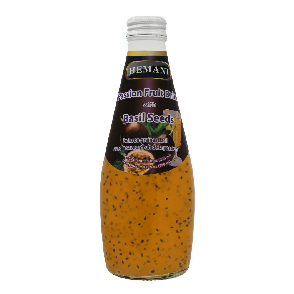 Hemani Passion Fruit Drink With Basil Seeds, 290ml