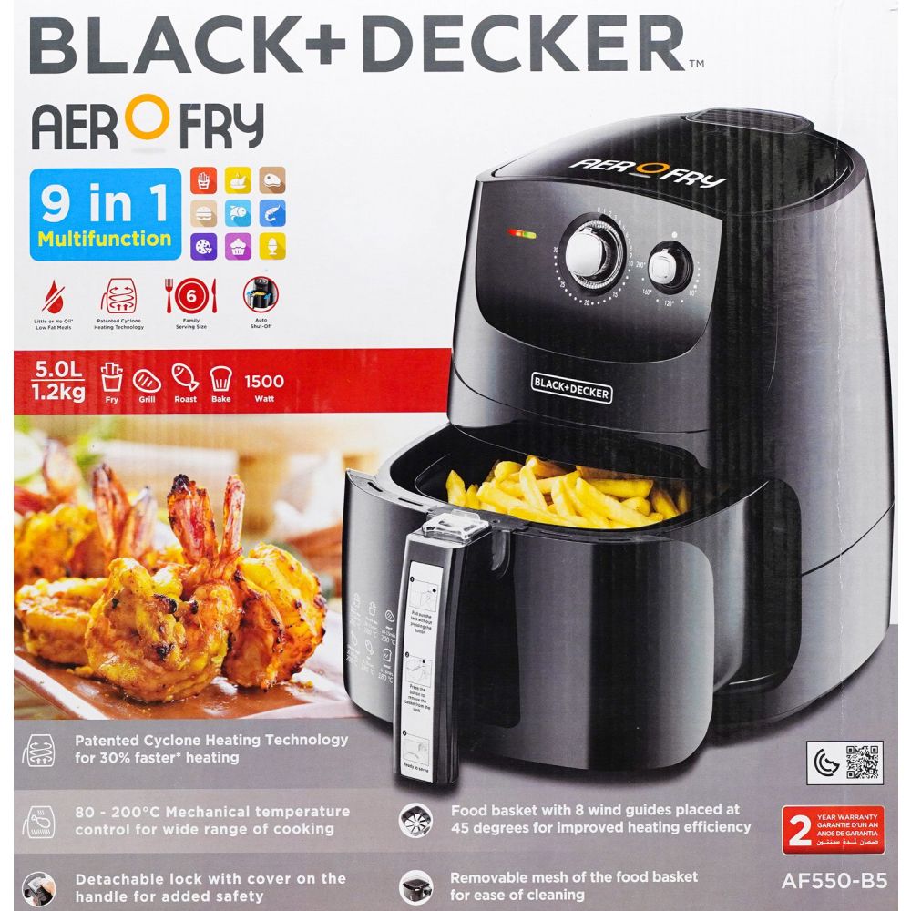 Black & Decker AF400B5 1500W 4 Liter Digital Air Fryer AerOfry